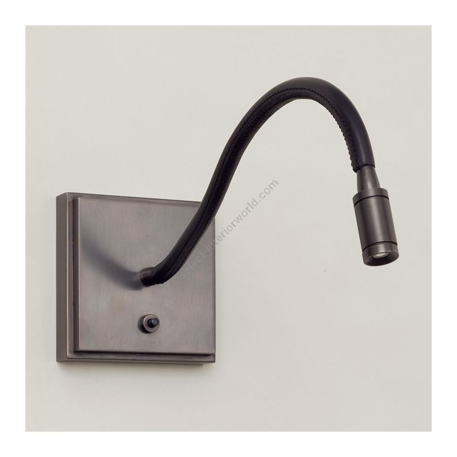 Reading Light / Bronze finish with black leather arm