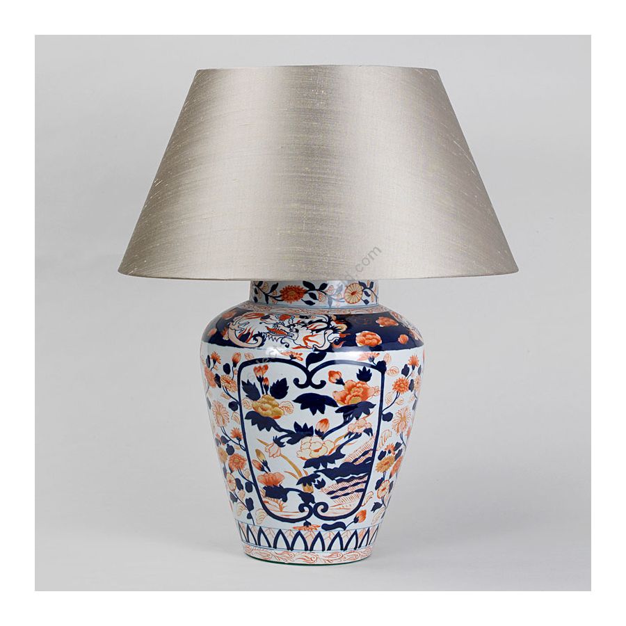 Lampshade: colour - Pale Olive ; material - Silk