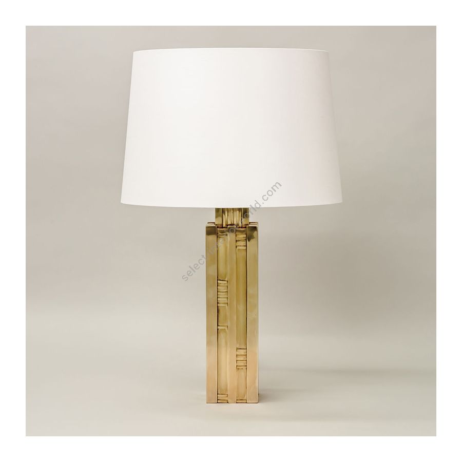 Table lamp / Brass finish / Lampshade: Lily colour, material linen
