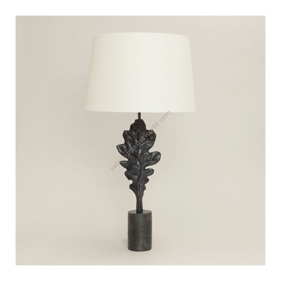 Table lamp / Bronze finish / Lily colour, material linen lampshade