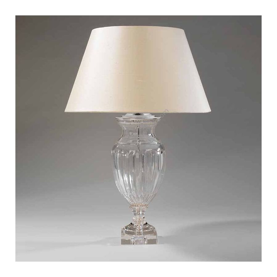 Table lamp / Finish: Nickel / Type of Lampshade: Laminated; colour - Cream; material - Silk