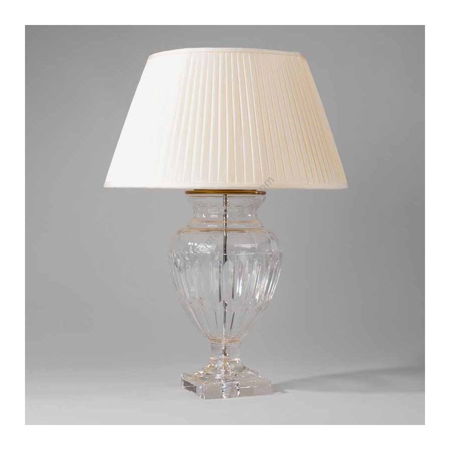 Table lamp / Type of Lampshade: Knife pleat, colour - Cream, material - Silk