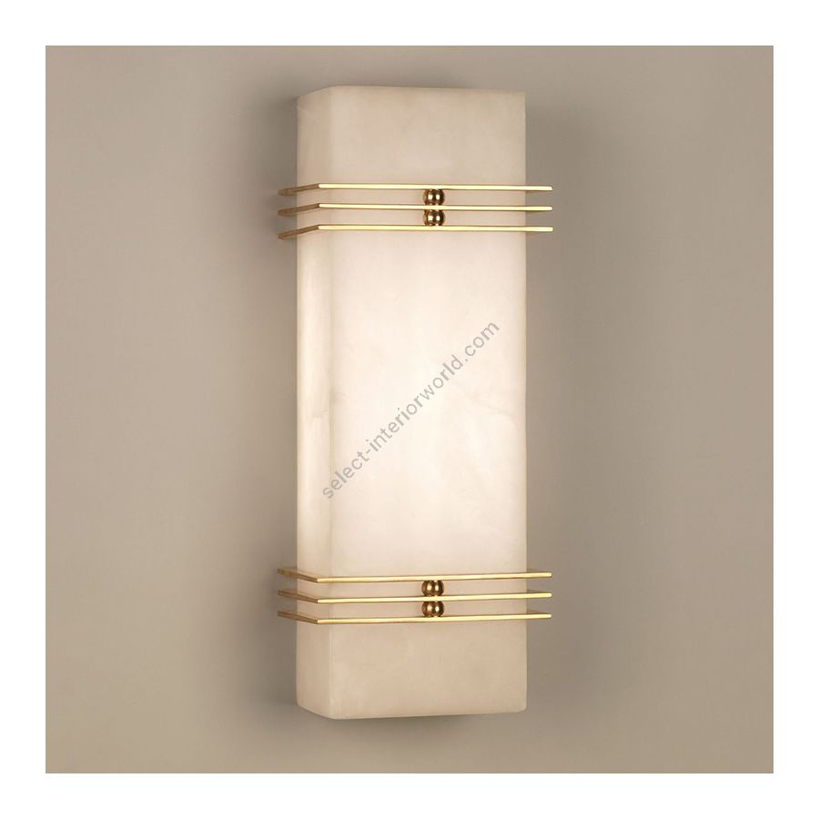 Wall lamp / Brass finish / Hand-carved alabaster