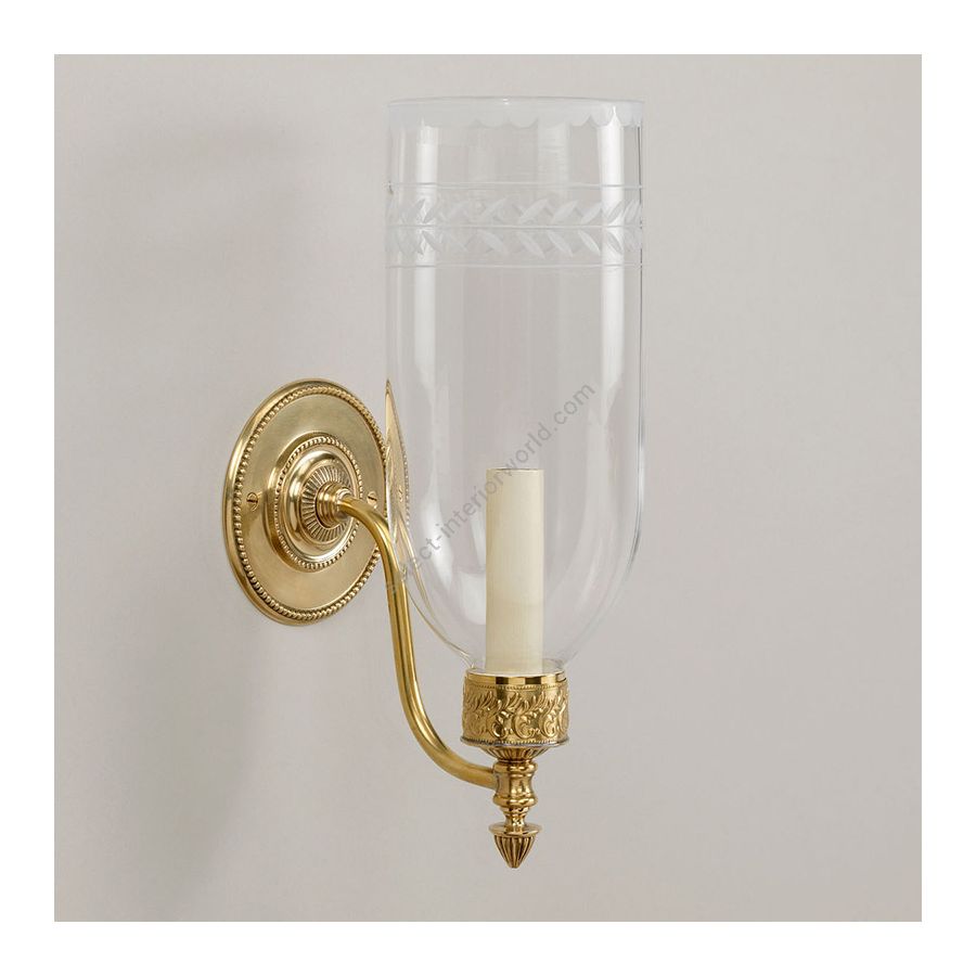 Wall lamp / Brass finish / Etched glass
