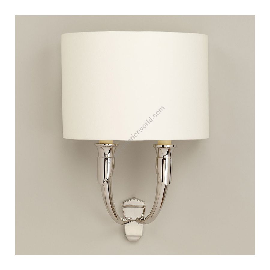 Wall lamp / Finish: Nickel / Model: Narrow backplate / Lampshade: Lily colour, material linen
