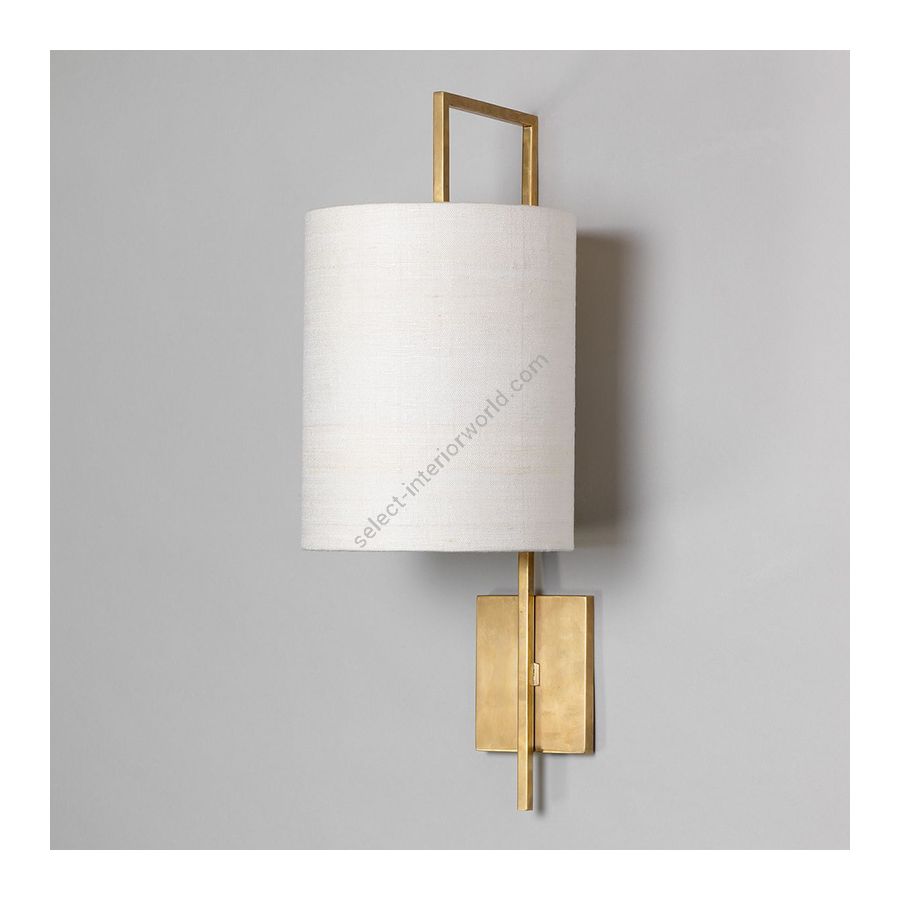 Wall lamp / Brass finish / Laminated type of lampshade / Ivory colour, material linen
