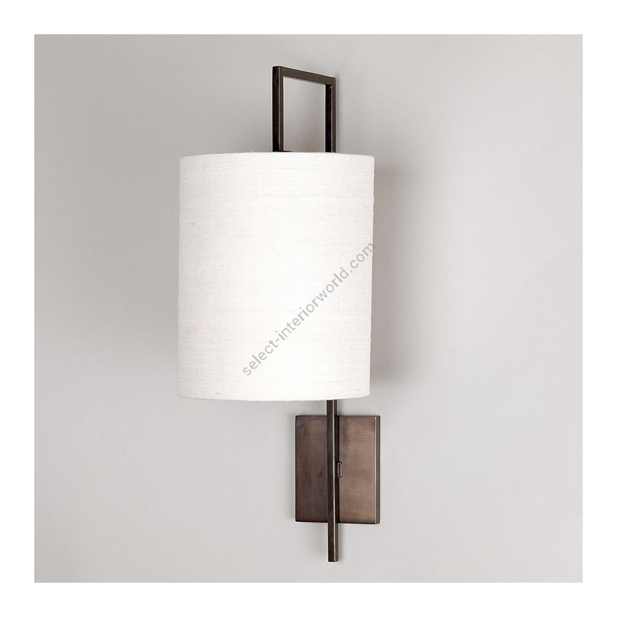 Wall lamp / Bronze finish / Laminated type of lampshade / Ivory colour, material linen
