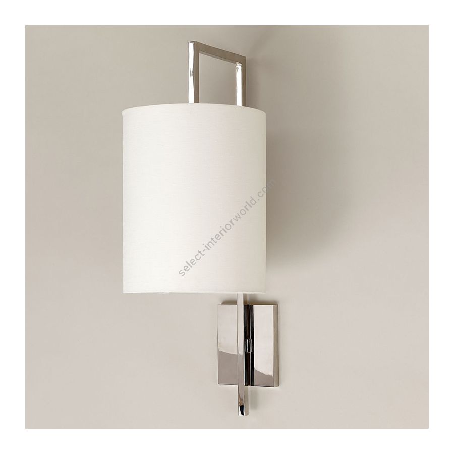 Wall lamp / Nickel finish / Laminated type of lampshade / Ivory colour, material linen