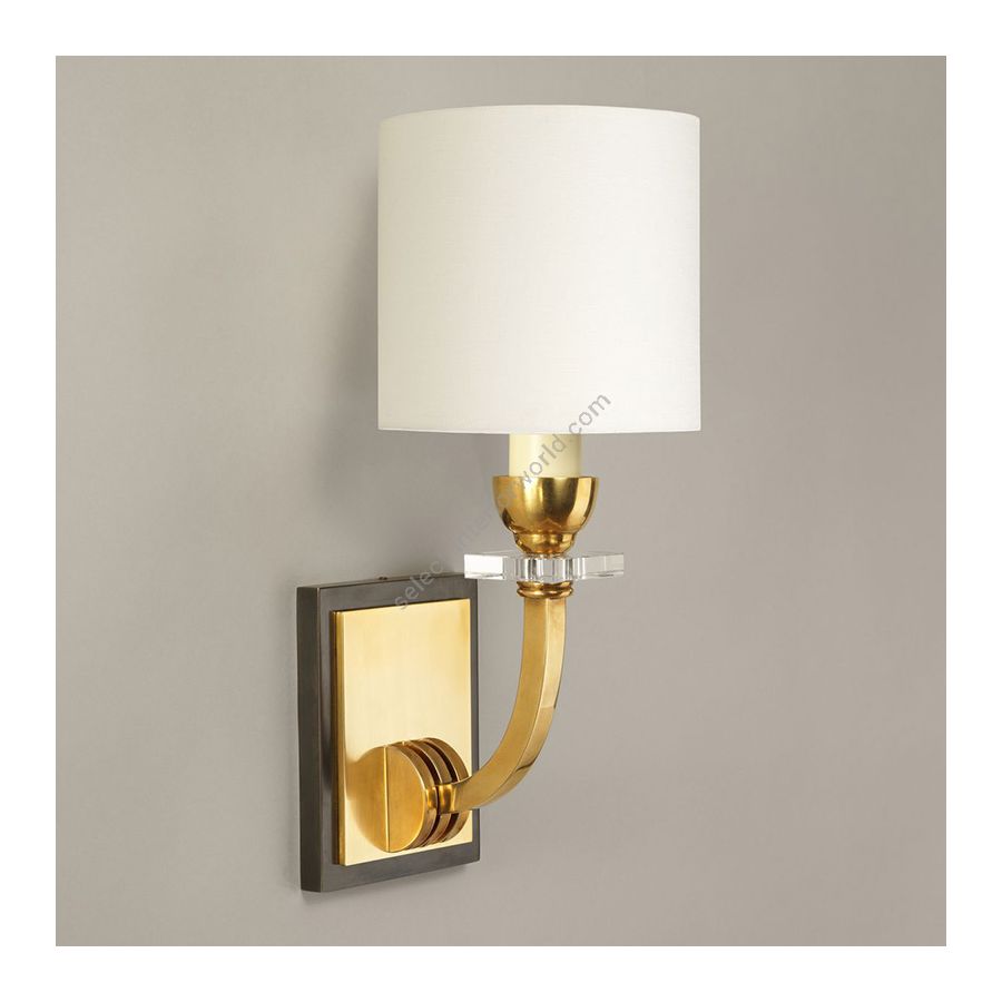 Brass finish / Cream Silk lampshade