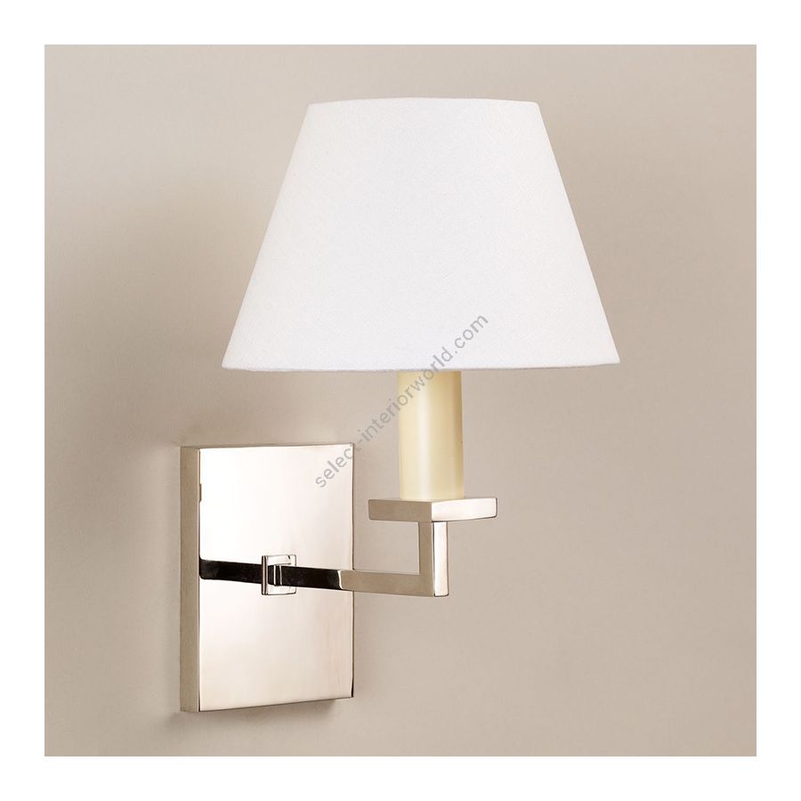 Wall lamp / Nickel finish / Laminated type of lampshade / Lily colour, material linen