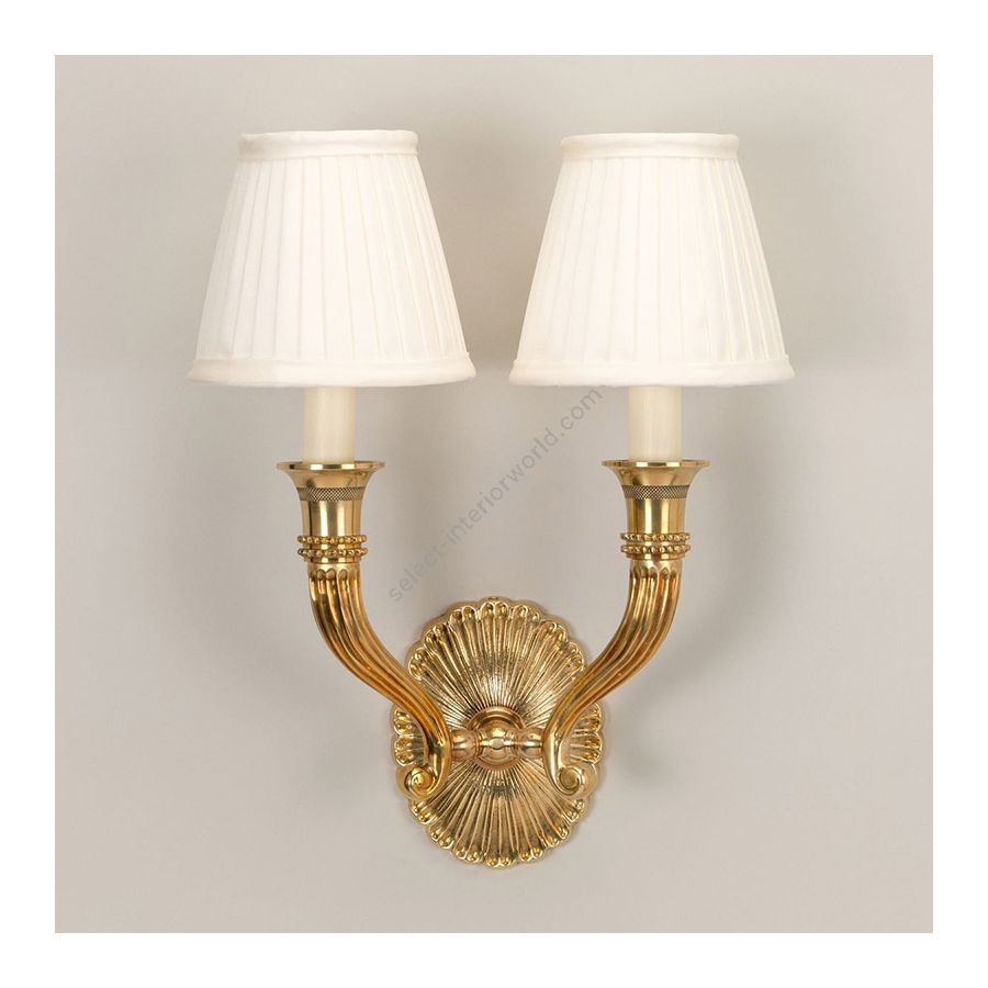 Wall lamp / Knife pleat type of lampshades / Cream colour, material silk