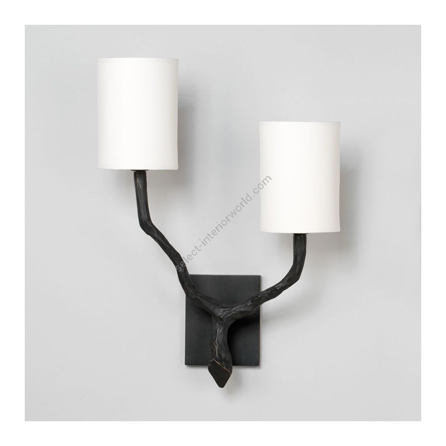 Bronze finish / White Card lampshades / Left position