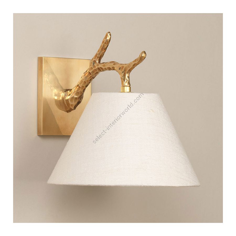 Brass finish / Ivory Linen Laminated lampshade