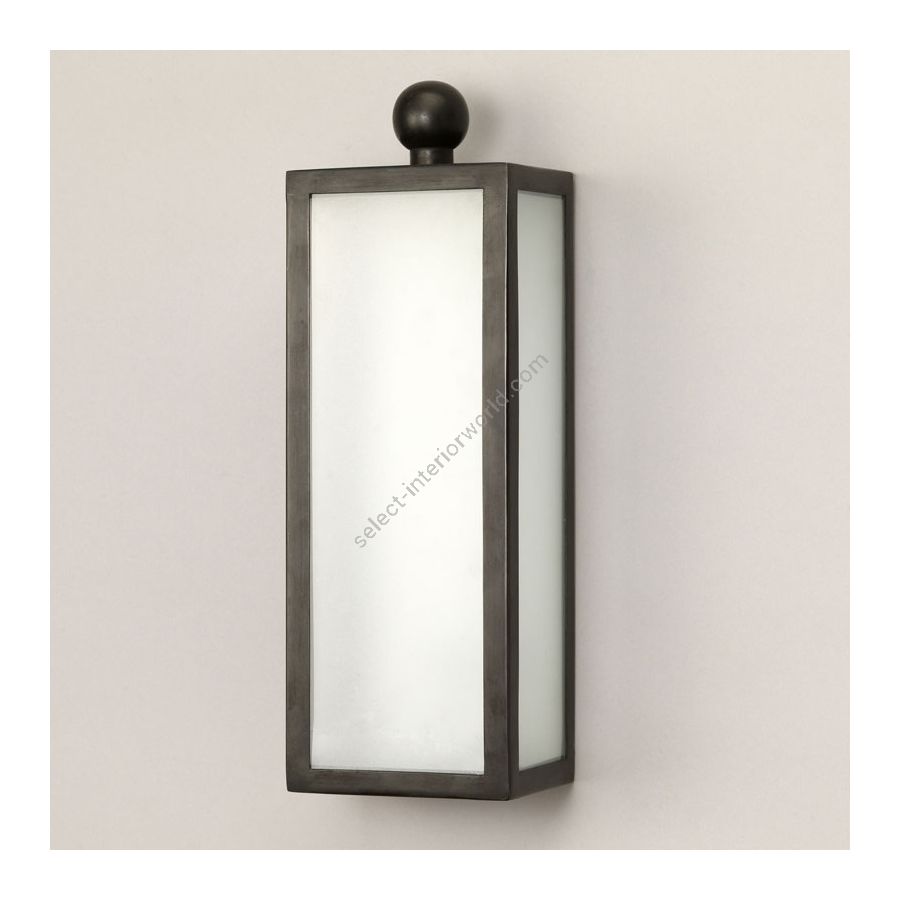 Wall led lantern / Bronze finish / Frosted glass / IP44 rated