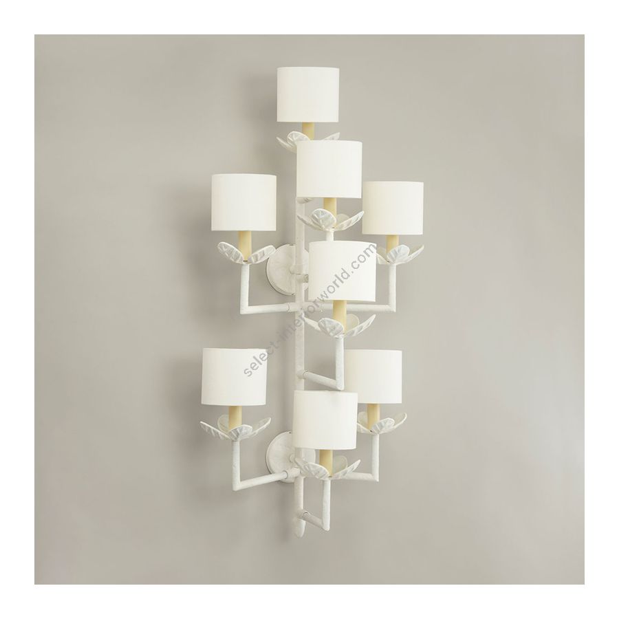 Wall lamp / Chalk white painted finish / Laminated type lampshades / Lily Linen lampshades