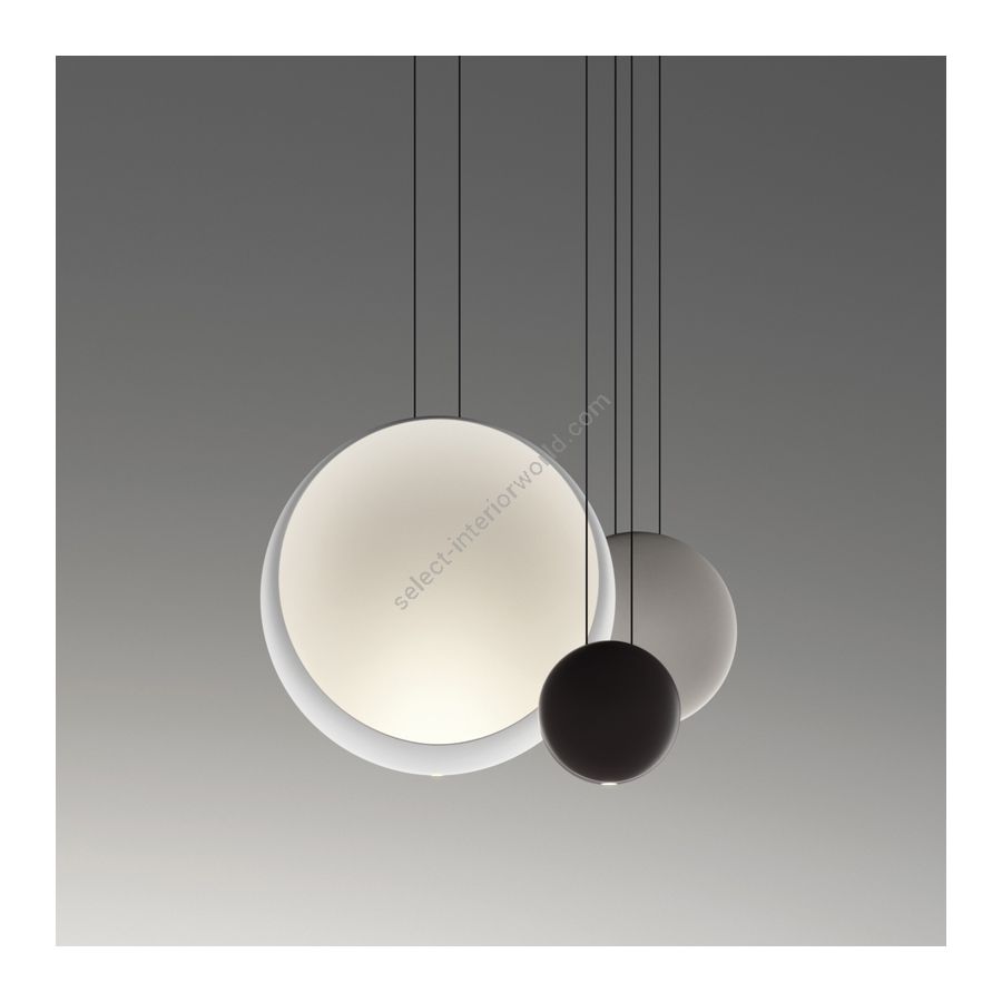 Hanging led lamp / Light-grey, white and chocolate finish
