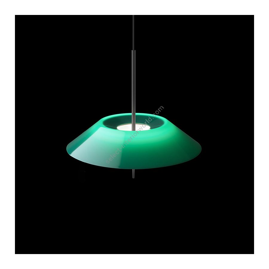 Hanging led lamp / Graphite and green finish