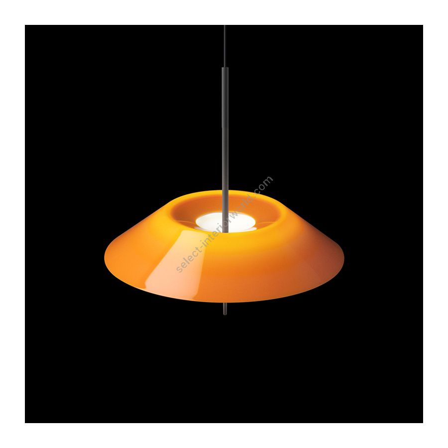 Hanging led lamp / Graphite and orange finish