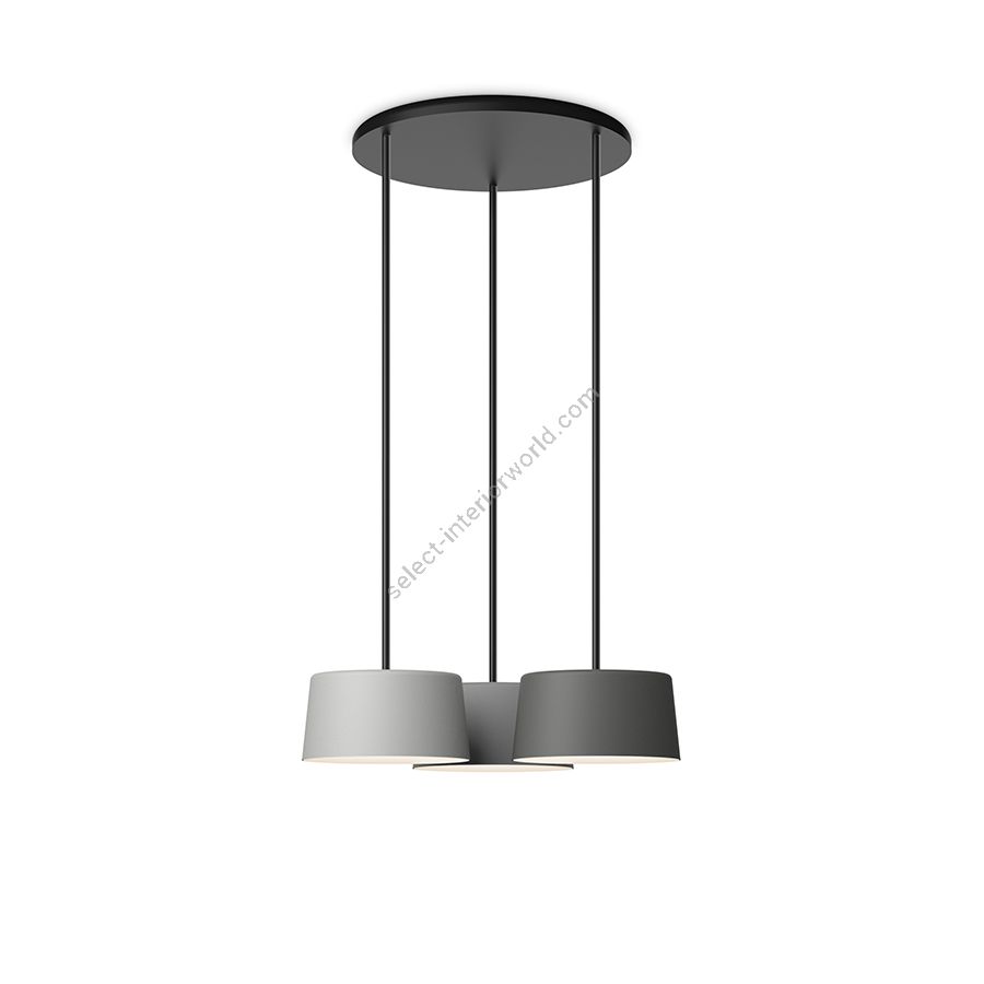 Hanging led lamp / Grey L2, Grey M1, Grey D1 finish / Size - cm.: 104.5 (H1/14.5+H2/90) x 48 x 48