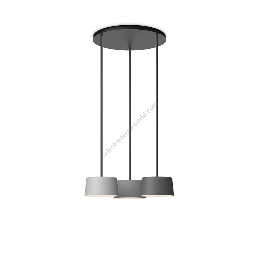 Hanging led lamp / Grey L2, Grey M1, Grey D1 finish / Size - cm.: 102 (H1/12+H2/90) x 48 x 48