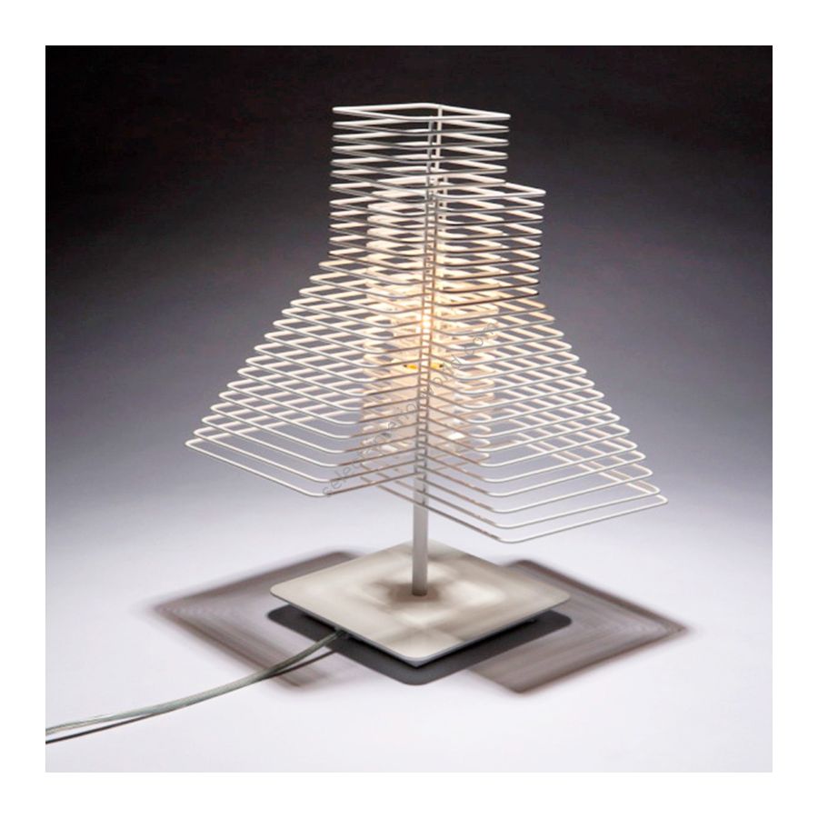 Table lamp / Iron wire thread / Pure white finish