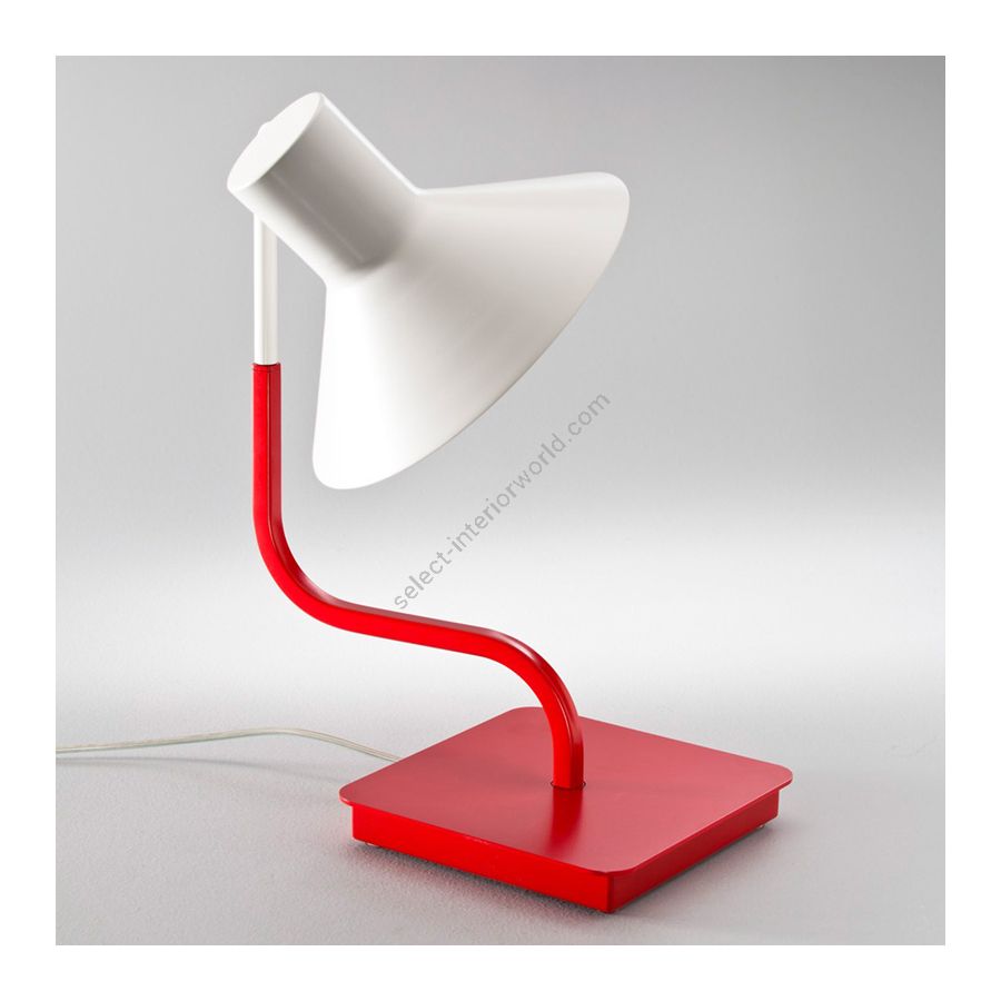 Table lamp / Iron metal / Carmine red finish
