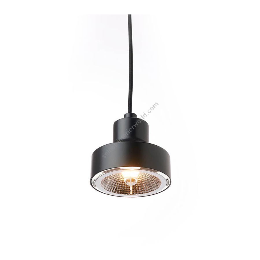 Suspension small lamp / Jet black finish / Black rayon cable