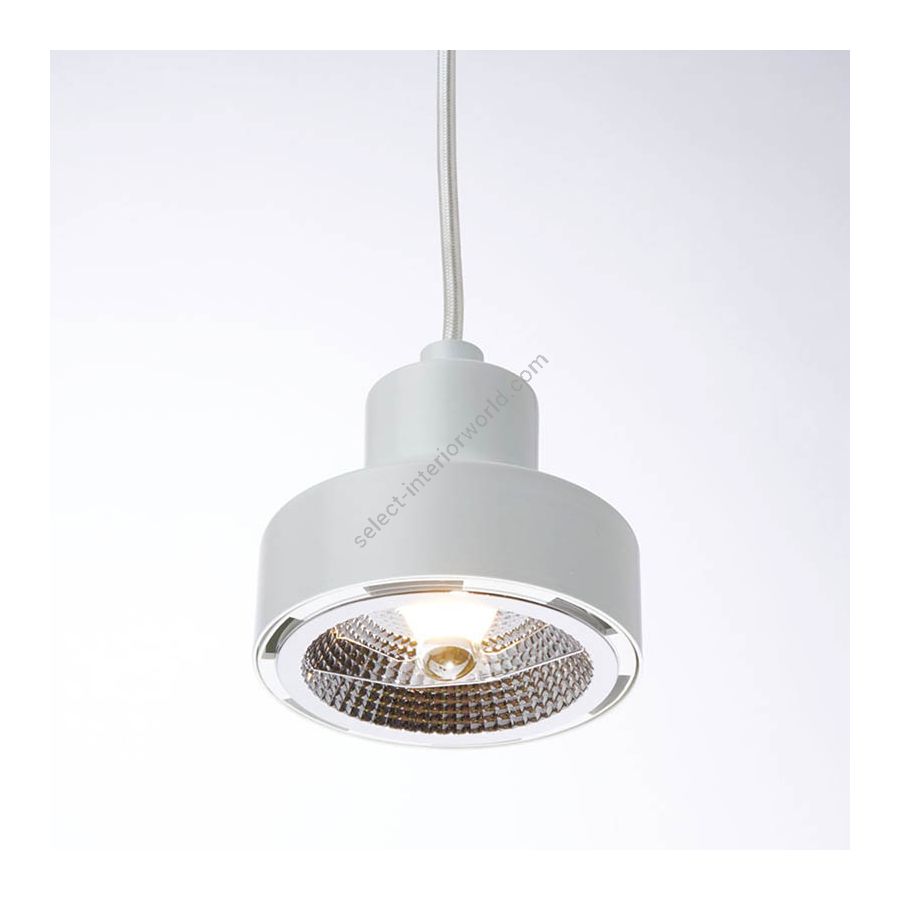Suspension small lamp / Pure white finish / White rayon cable