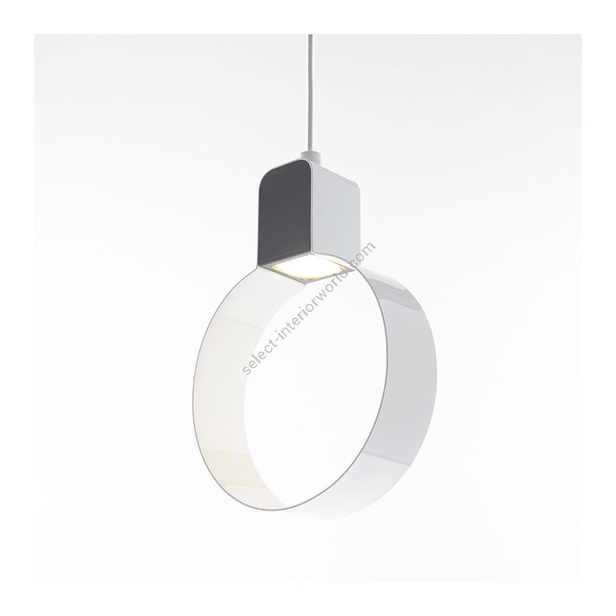 Suspension Lamp / Pure white with Sage green finish