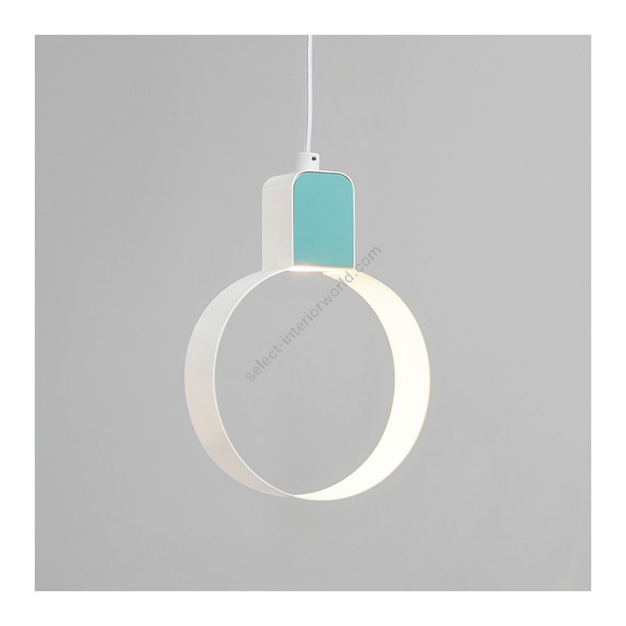 Suspension Lamp / Pure white with Pastel turquoise finish