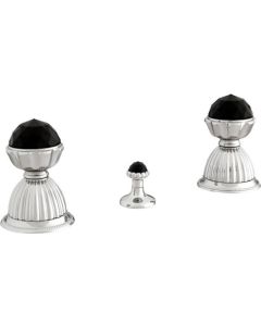 Bronces Mestre / Bidet Fittings / Three holes bidet set with Swarovski black crystal 033222.N00.50