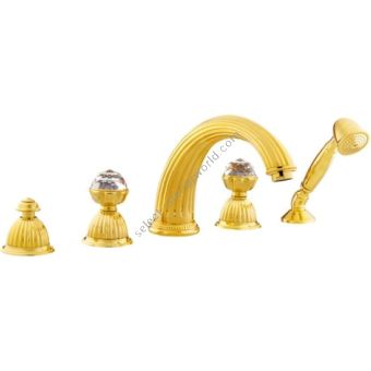 Bronces Mestre / Bath-Shower Fittings / Five holes bath set with Swarovski crystal 033216.000.00