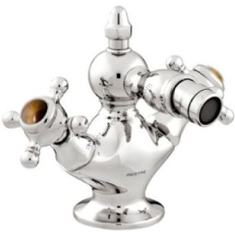 Bronces Mestre / Bidet Fittings / One hole bidet mixer with tiger eye stone 035021.TG0.50