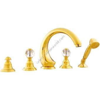 Bronces Mestre / Bath-Shower Fittings / Five holes bath set with Swarovski crystal 036116.000.00