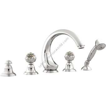 Bronces Mestre / Bath-Shower Fittings / Five holes bath set with Swarovski crystal 036216.000.50