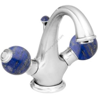 Bronces Mestre / Washbasin Fittings / One hole basin mixer with lapislazuli stone 037105.LP0.50