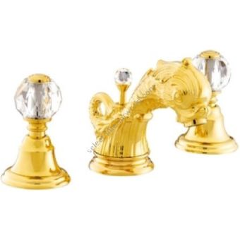 Bronces Mestre / Washbasin Fittings / Three holes basin set with Swarovski crystal 039101.000.00