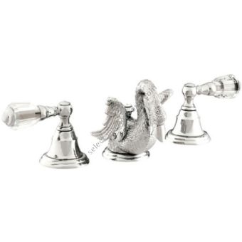 Bronces Mestre / Washbasin Fittings / Three holes basin set with Swarovski crystal 039641.D00.50