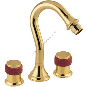 Bronces Mestre / Bidet Fittings / Three holes bidet set with red porcelain 065521.R00.00