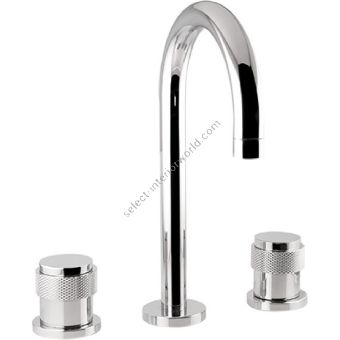 Bronces Mestre / Washbasin Fittings / Three holes basin set with decorated brass ring 071401.P00.50