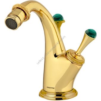 Bronces Mestre / Bidet Fittings / Bidet monolever joystick mixer with lapislazuli stone 073823.ML0.00
