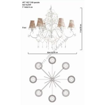 Il Paralume Marina / Chandelier / 1627/CH8
