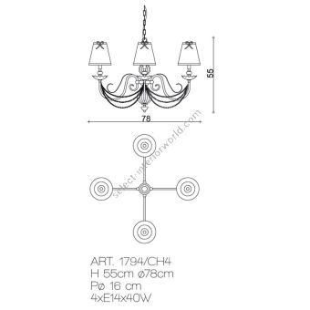 Il Paralume Marina / Chandelier / 1794/CH4