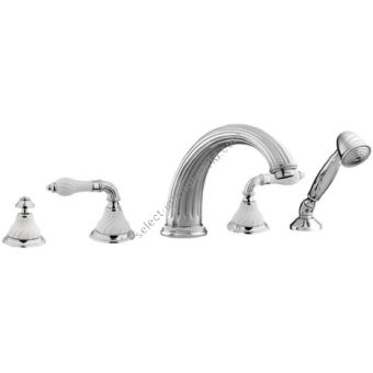 Bronces Mestre / Bath-Shower Fittings / Five holes bath set with porcelain twisted 233516.SL00.50