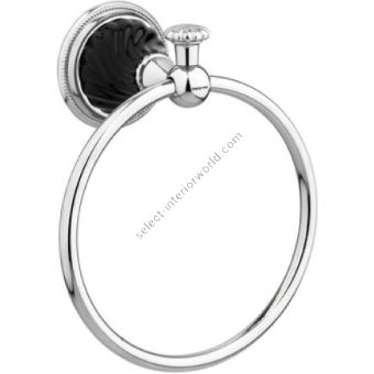Bronces Mestre / Towel Holders / Towel ring 165mm with black porcelain twisted 233573.NSL0.50