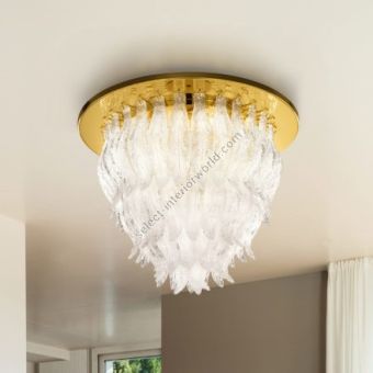 Patrizia Volpato / Semi-Flush Mounts / Petali Handcrafted Murano Glass 24 Karat Gold