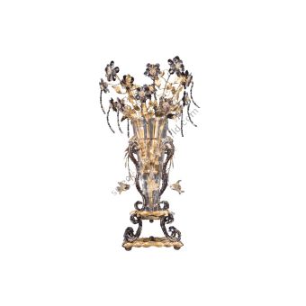 Mechini / Table Lamps / Wrought Iron with Crystal Vase F788/1 MH