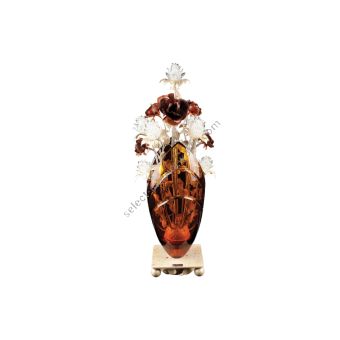 Mechini / Table Lamps / Wrought Iron with Crystal Vaseand Glass Ower F794/7