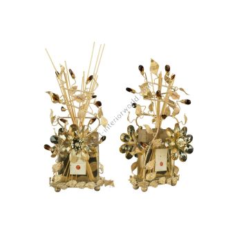 Mechini / Home Diffusers / Gold Leave & Clear and Colored Bohemian Crystal HDP1/3