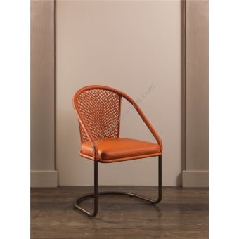 Chair with Braided Leather Back HF2076CH Nodi by Officina Ciani